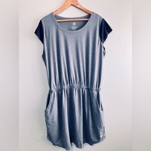 Fullbeauty Gray Sport Blouson Mini Dress with Cap Sleeve Women Plus Size 18